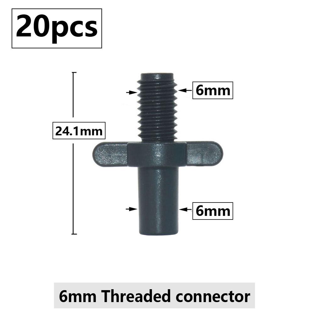 20pcs 3mm 4mm Garden Hose Barb Connector Drip Irrigation 1/4'' & 1/8'' Tube Hose Fitting Tees Cross Eng Plug Barb Accessories
