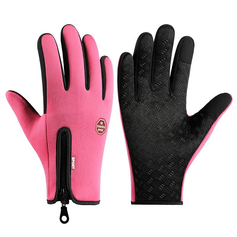 Winter Cycling Gloves Men Women - Warm Fleece Lined Anti-Slip Touchscreen Compatible Outdoor Sports Hiking