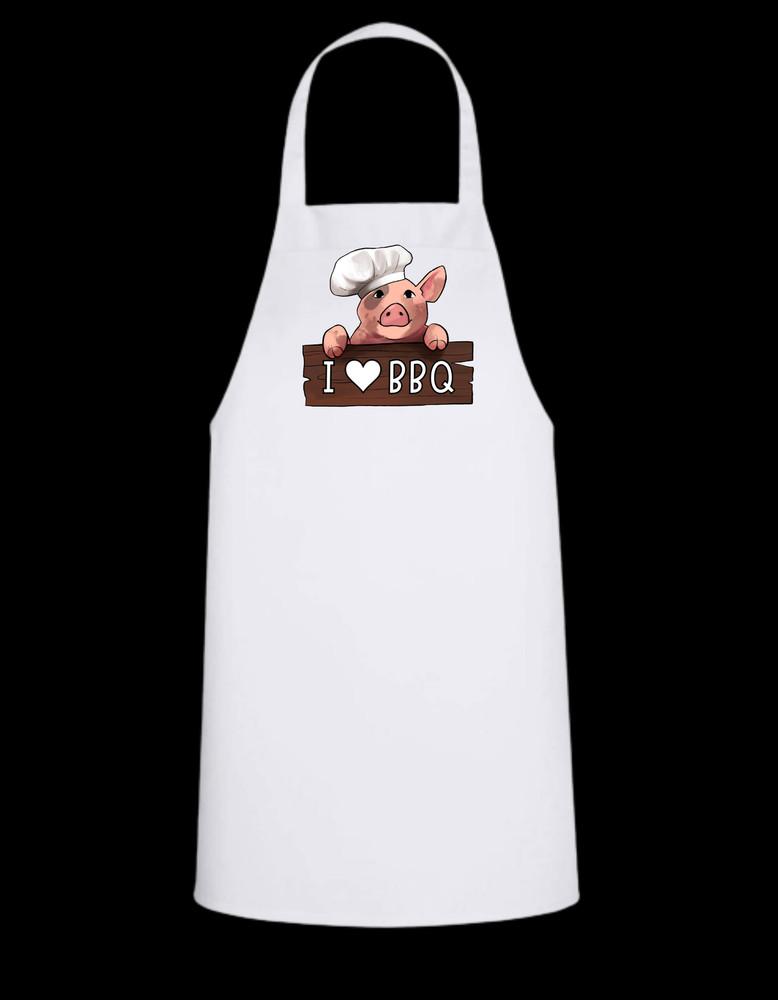 I Love BBQ - White Apron with Color design Unisex T-Shirt S
