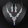 Versatile Crystal Clavicle Necklace Earrings Set Simple Dress Women'S Jewelry
