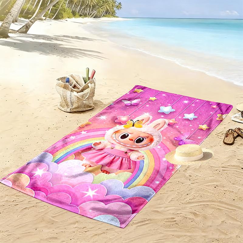 LABUBU Beach Towel, Multi-purpose Beach Towel Perfect for Camping and Beach Vacations