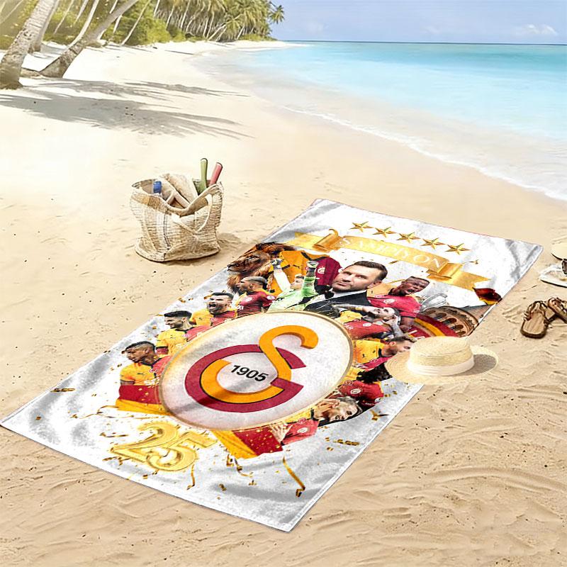 Galatasaray Flame Print Beach Towel, Large Soft Quick Dry Towel for Beach Camping Swimming