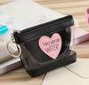 Schoolbag new love women's zipper change bag, transparent candy color jelly lady change bag with keychain bag