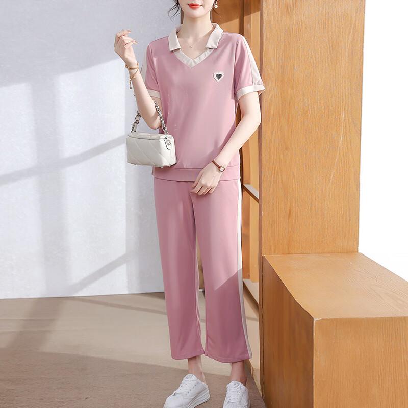 XUEXI Women s Summer Short Sleeve Sportswear Set 4XL