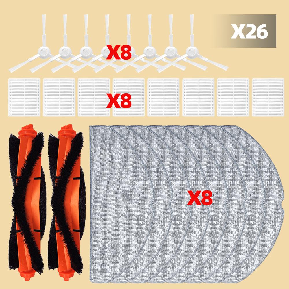 Kompatibel für Xiaomi Roboterstaubsauger S20 / D106 Hauptbürste Seitenbürste Mopptuch Filter Zubehör Ersatzteile