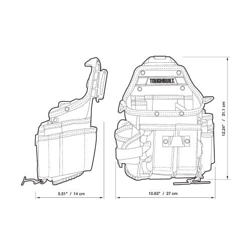 TOUGHBUILT Journeyman Electrician's Pouch with Shoulder Strap TB-CT-114