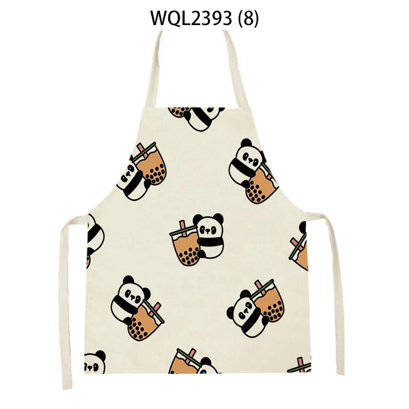 

Home Kitchen Cooking Aprons Lovely Animal Bears Printed Sleeveless Linen Colorful Aprons for Men Women Baking Accessories 47x38cm