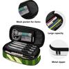 Pencil Pouch Smooth Zipper High Capacity Scratch Resistant Polyester with Main Compartment Mesh Pocket and Pen Slots for Students
