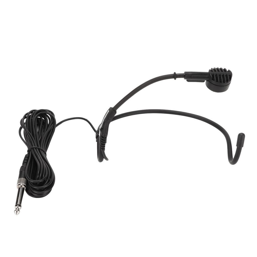 6.35mm Earhook Microphone Ergonomic Dynamic 16.4ft Wired Headset Microphone for Karaoke Speakers Amp