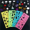 10/20/50pcs Colorful Scratch Paper Children Drawing Toys Drawing Template Ruler DIY Painting Toy For Kids Birthday Gifts TMZ