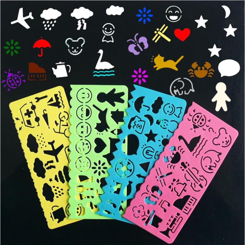 10/20/50pcs Colorful Scratch Paper Children Drawing Toys Drawing Template Ruler DIY Painting Toy For Kids Birthday Gifts TMZ