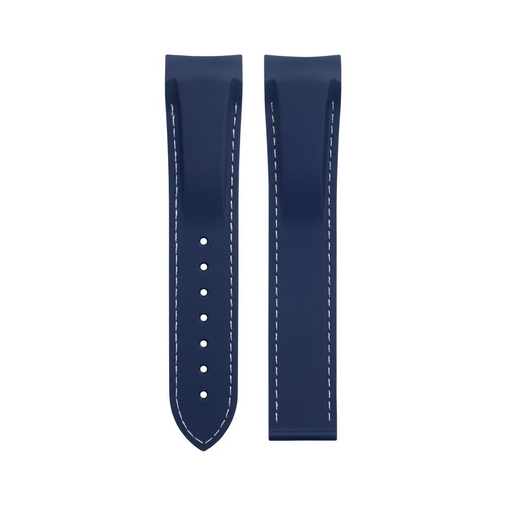 20mm 22mm Curved End Soft Rubber Wristband For Moon Swatch Strap For Omega 300 SEAMASTER 600 PLANET OCEAN Watchband Accessories