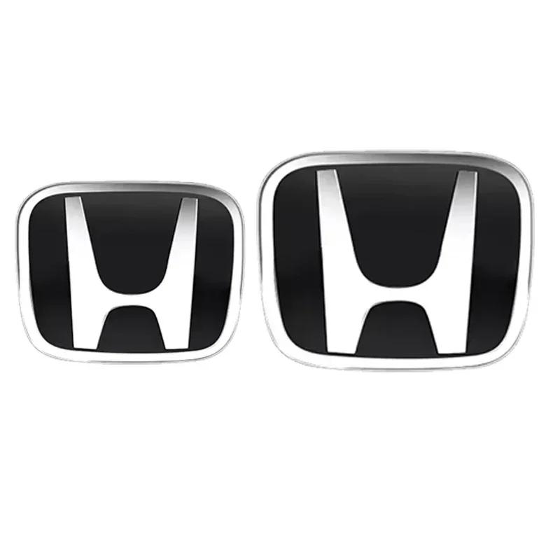 2Pcs for Honda Front Rear Emblem Accord 2013-2023 ABS Chrome Car Logo Badge Fit for 9th 10th Gen Sedan Models Replacement