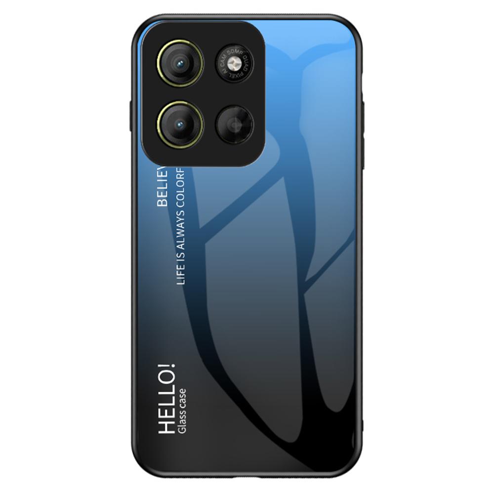 For Motorola Moto G15 4G Case Anti-Scratch Tempered Glass+PC+TPU Phone Cover