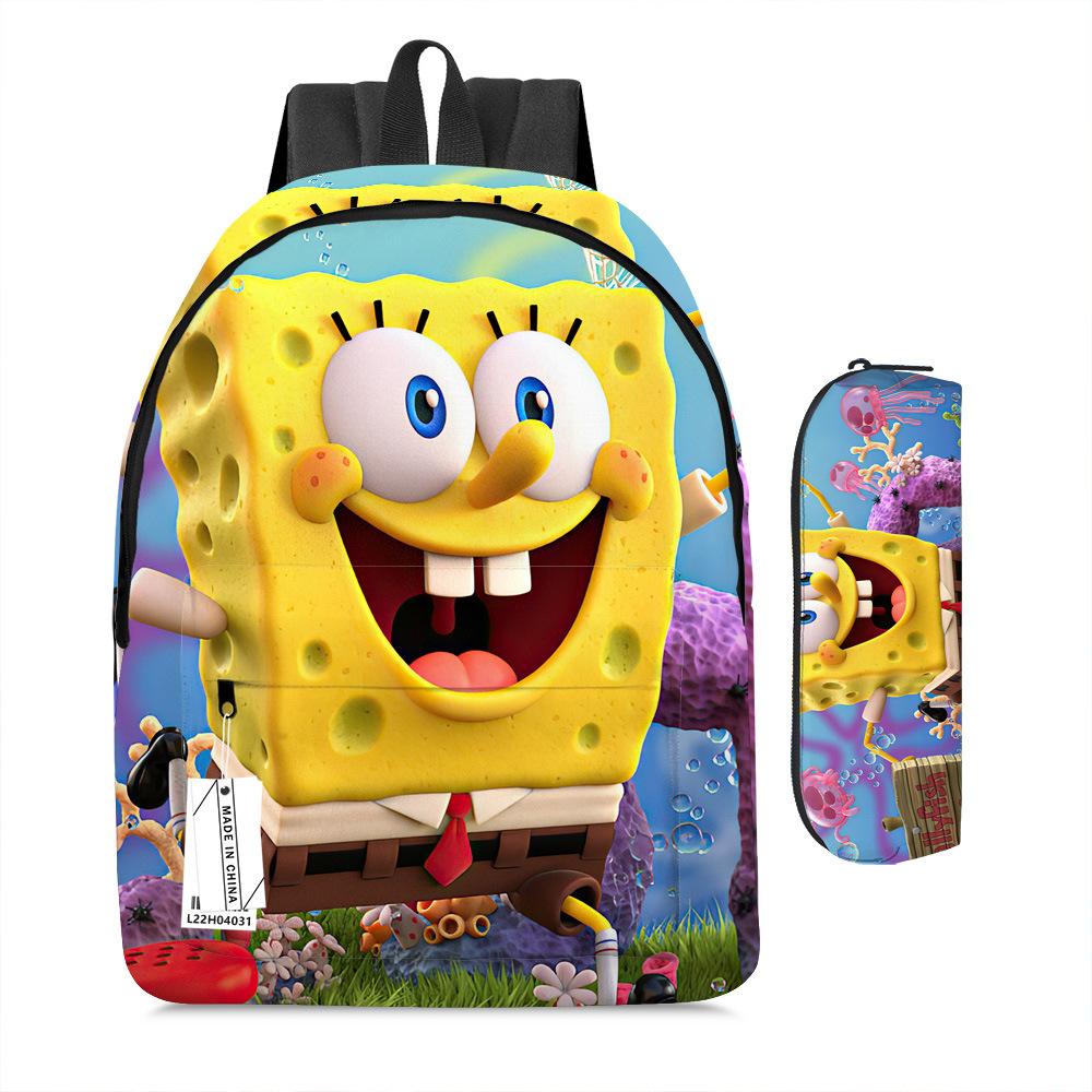 Spongebob Squarepants Children'S School Bag Male And Female Students Backpack Kindergarten Cute Cartoon Backpack Pencil Bag