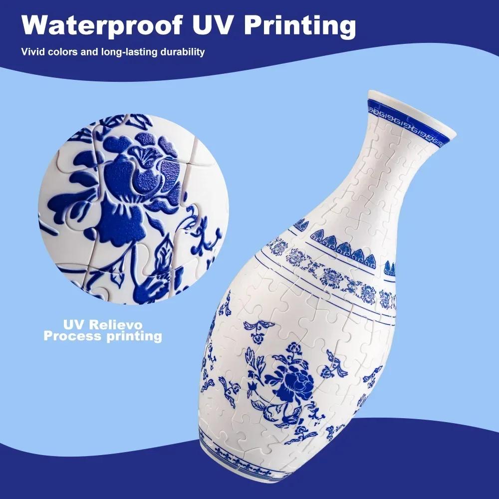 Non-Toxic Puzzle Flower Vase Panda 3D Porcelain Design Made Plastic Home Decoration And Flower Arrangement Housewarming Kids Toys Gifts