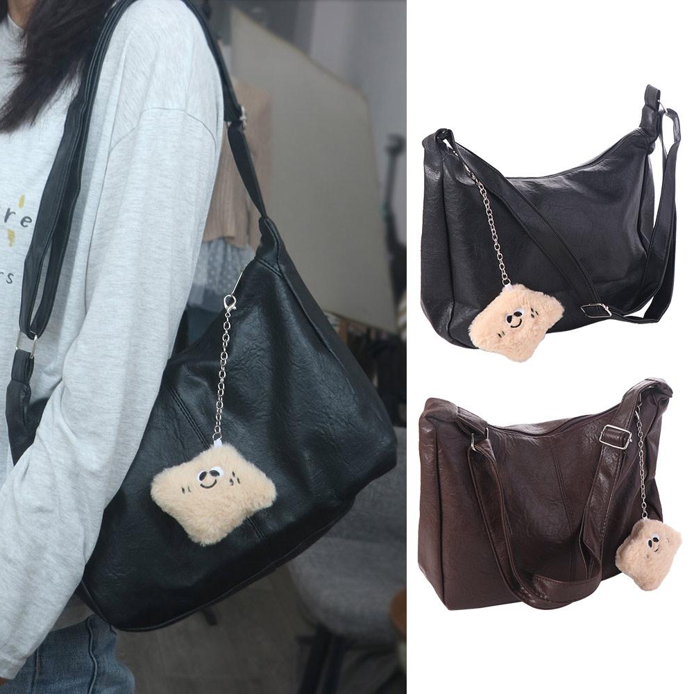 Large Capacity Leather Crossbody Bag New Design Women Tote Handbag Vintage Shoulder Bag  Girls