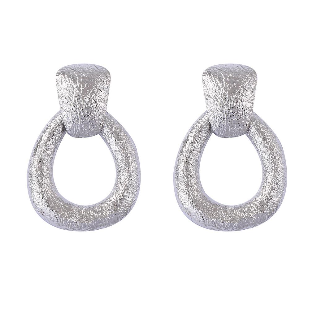 Simple Fashion Cold Wind Versatile Alloy Hollow Geometric Exaggerated Earrings Elegant Daily Accessories Earrings