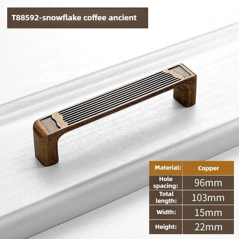 Modern Simple High-End Antique Brass Cabinet Door Handle Light Luxury for Wardrobe Shoe Cabinet - Vintage Style Hardware
