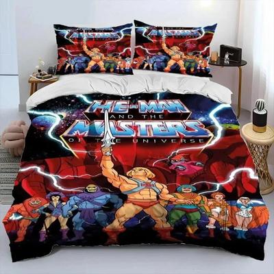 Ele Man The Masters Of The Universe Conjunto de cama Meninos Meninas Twin Queen Size Capa de edredom Fronha Cama Crianças Adulto