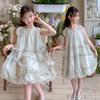 Girls' dress summer new style girls' thin cotton flower bud princess dress fashionable and stylish children's summer dress
