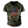 Men'S Printed T-Shirt Outdoor Street Short-Sleeved Hooded Button T-Shirt