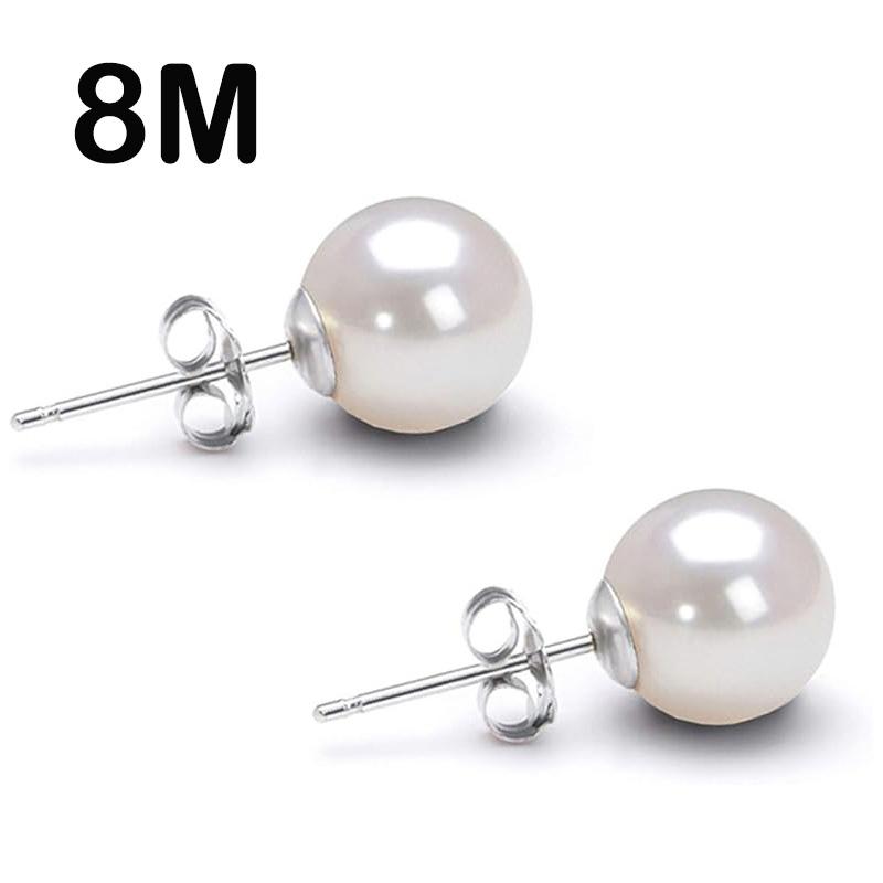 

New Pearl 925 Silver Earrings Stud Earring For Women Wedding Fine fashion Jewelry Accessories Party Holiday Gift