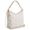 Coach White Signature Canvas Convertible Hobo Shoulder Bag for Daily Use