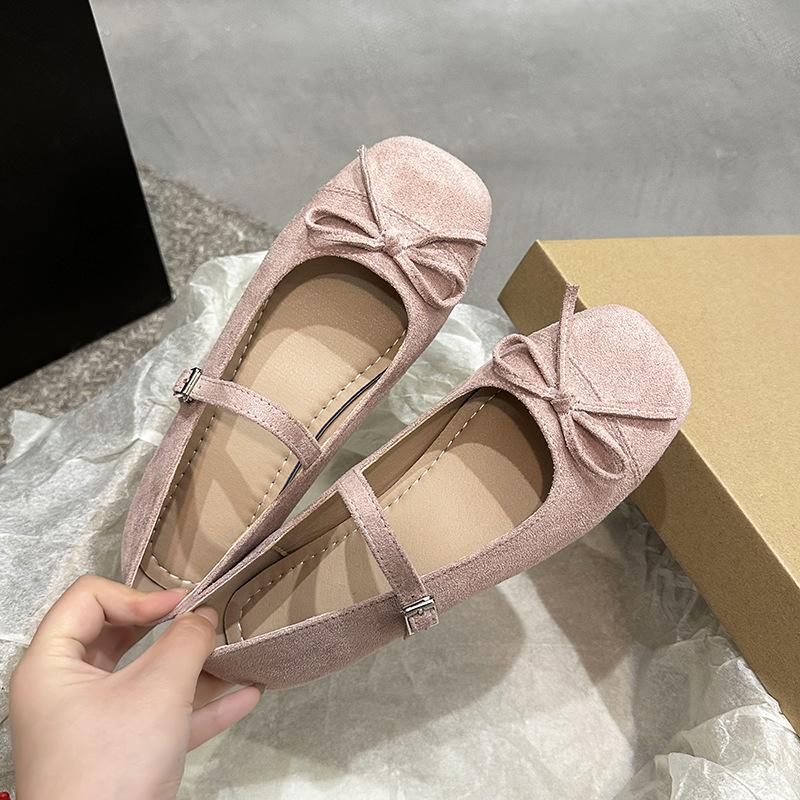 French Bow Flat Mary Jane Single Shoes Women's 2025 Spring and Summer New Soft Sole with Skirt Light Mouth Ballet Shoes