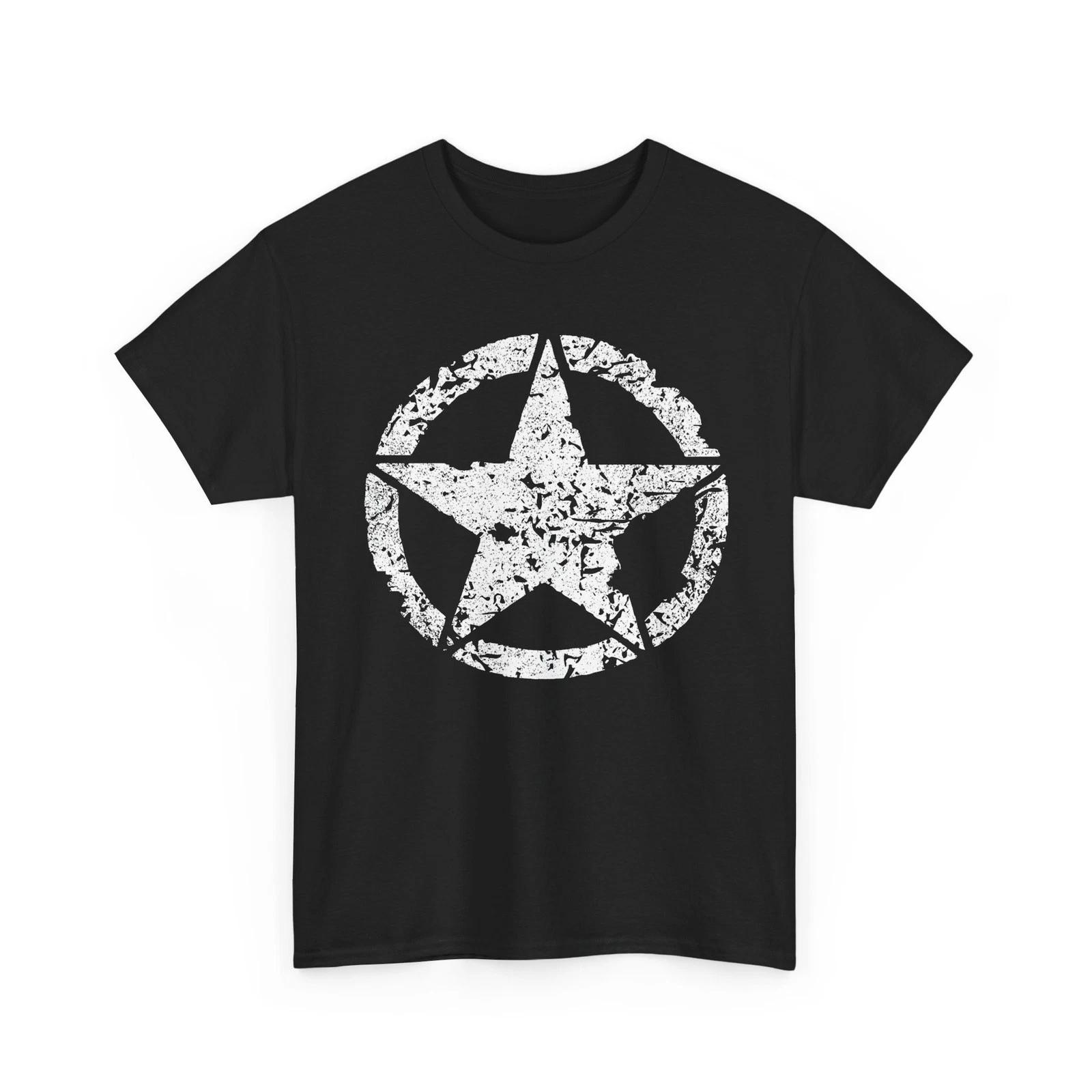 Distressed - Oscar Mike WW2 Military Star Unisex Heavy Cotton TShirt S