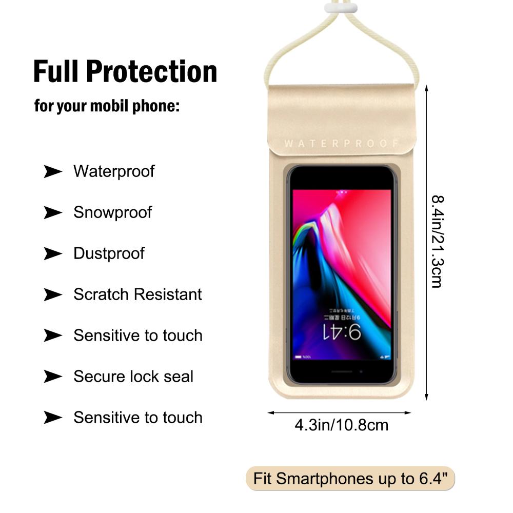 Universal Transparent Diving Swimming Phone Case Waterproof Phone Pouch Underwater Phone Sealed Bag