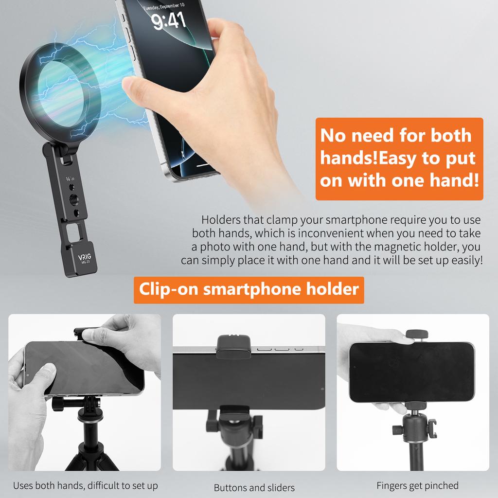 Magnetic Phone Mount Phone Tripod Mount Foldable Desktop Magnetic Phone Holder Replacement for iPhone 16 15 14 13 12