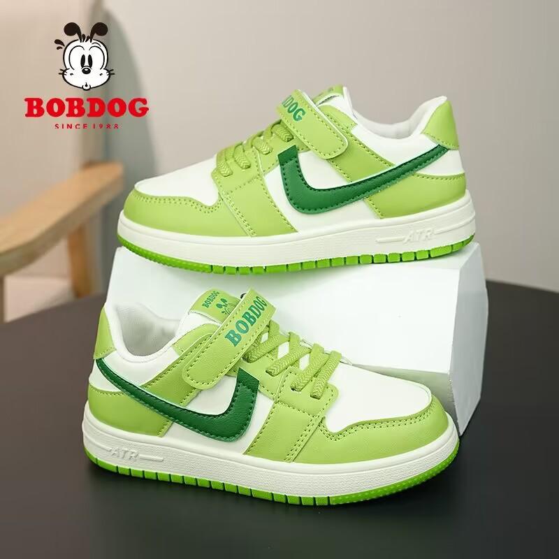 Babu Bean Classmate Boys Sneakers Spring and Autumn New Leather Surface Waterproof Single Shoes Children's Shoes Medium and Older Children 2025