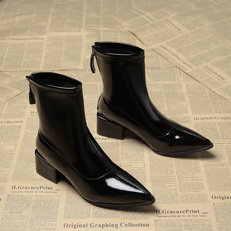 Fashion Pointed Toe Women Ankle Boots High Heels Fashion Shoes Sexy Luxury Woman Chunky Boots 2025 Winter Designer Goth Botas Para Mujer