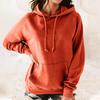 Women's Fashion Leisure Solid Color Pocket Long Sleeve Hooded Pullover Top