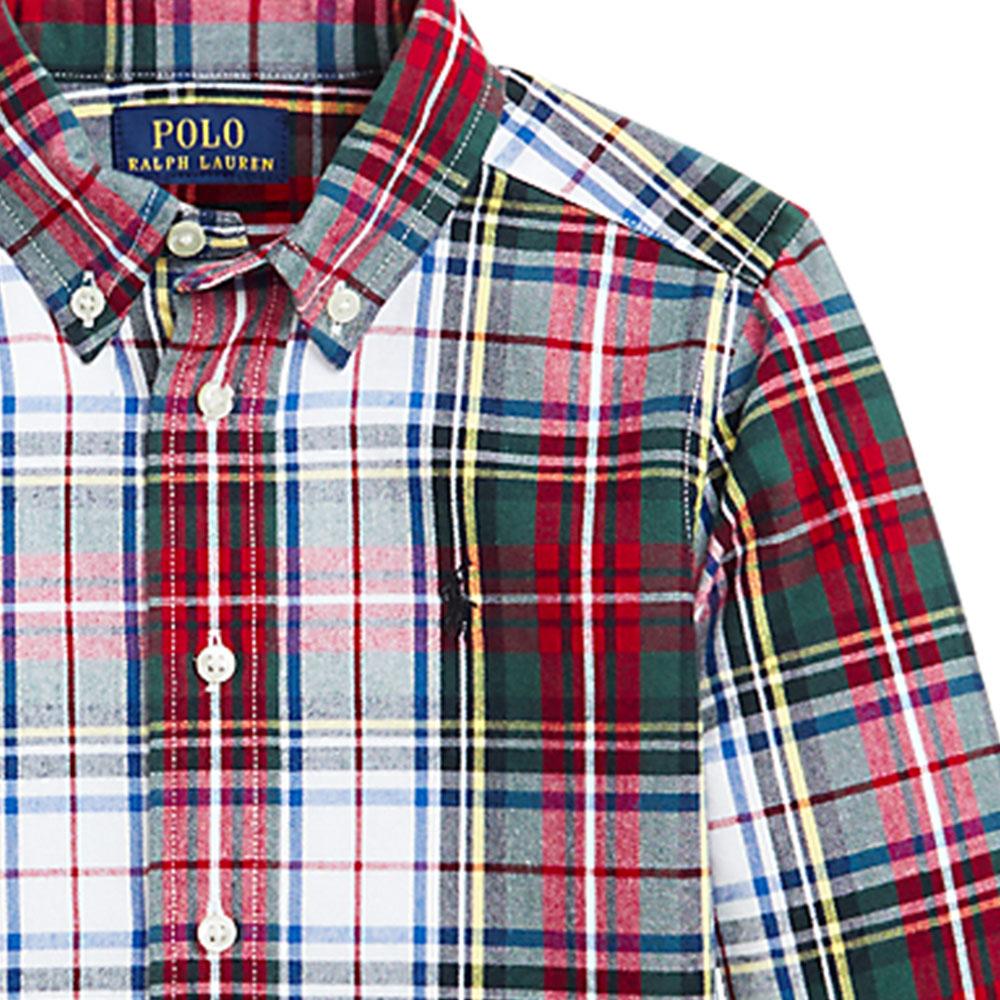 Polo Ralph Lauren Košile Dětská Kostkovaná Výšivka Loga Zapínací Dlouhý Rukáv Červená Dětské košile 323952201-001
