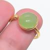Green Chalcedony Gemstone 925 Sterling Silver Jewelry Ring Size Adjustable KJ-1418