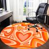 1pc Heart Love Office Round Area Rug, Indoor Mat Suitable For Office, Under Office Chairs Bedroom Living Room Home Decor, Room Deco 178