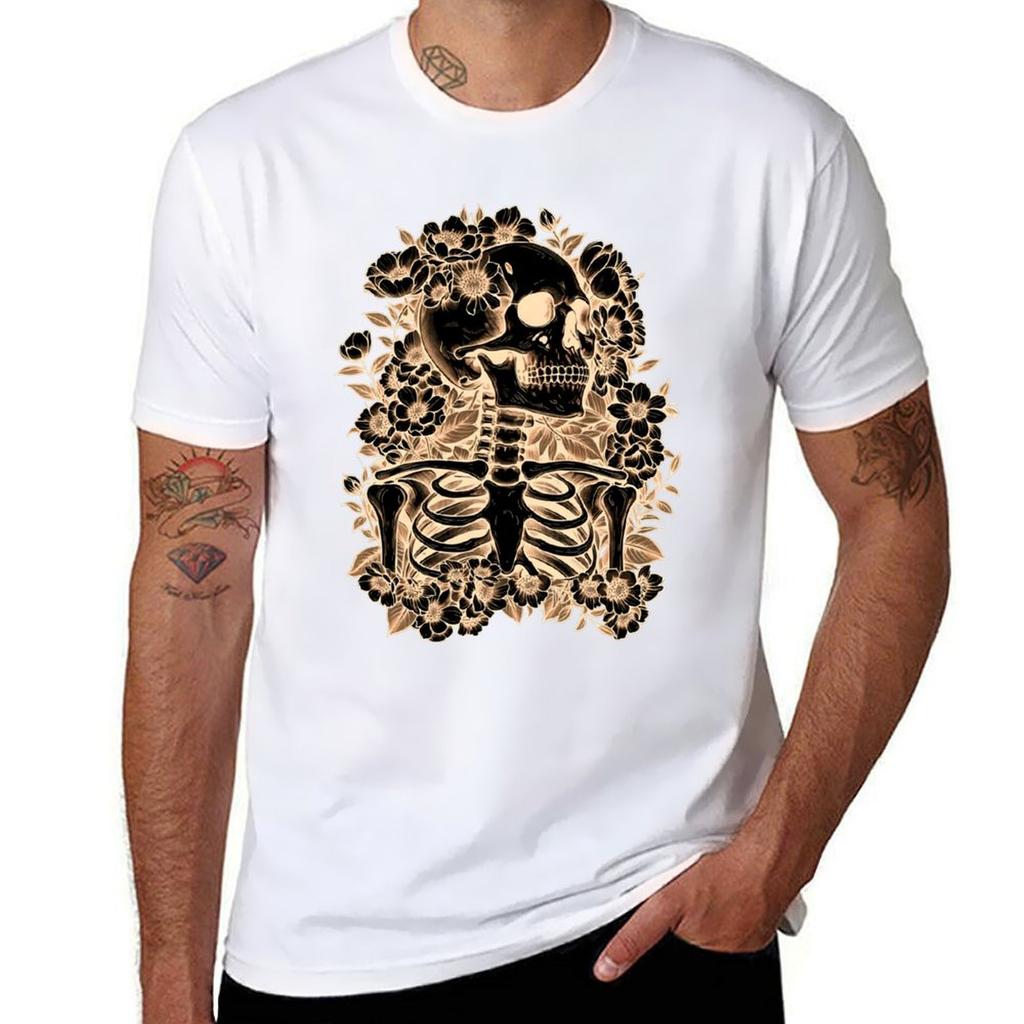 Flower Skeleton Happiness In Afterlife Tshirt Holiday Lightweight Tshirt