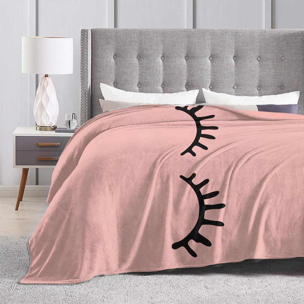 Eyelash Cartoon Eyelashes Blankets Fleece Spring/Autumn Portable Super Warm Throw Blanket for Bedding Outdoor Bedspreads