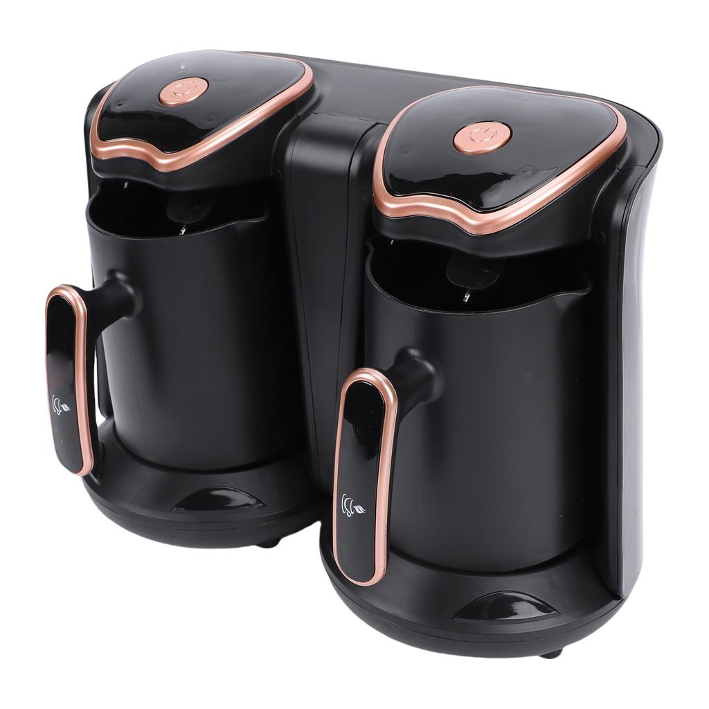 Turkish Coffee Maker 1200W Dual Compartment Electric Turkish Coffee Machine with 2 Cups for Hot Beverage Brewing