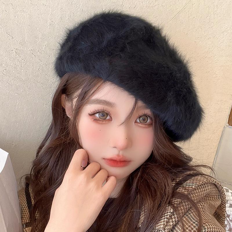 Beret autumn and winter face little girl painter hat versatile classic British retro newsboy hat
