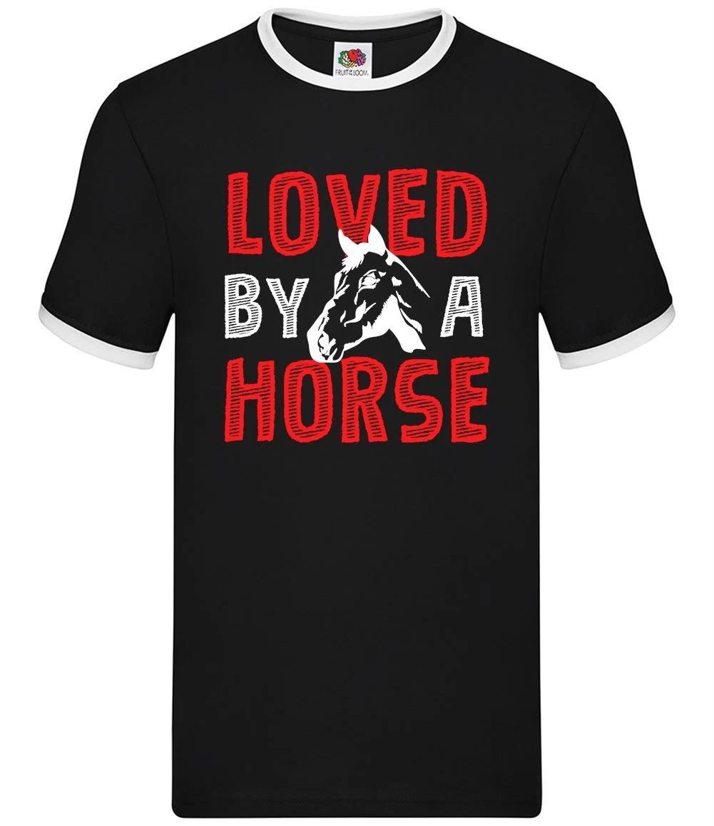 Loved By A Horse - Mens Ringer - Rider Ride Riding Love Horses Jockey XXXXL