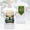 Zelda 40th Anniversary T-shirt Print Short Sleeve Tee Men Women The Legend of Zelda Game Graphic Tshirt Streetwear