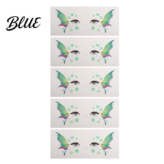 Easy Butterfly Makeup Decals 5 Sheets Glitter Eye Stickers Temporary Face Tattoos