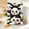 Cute Panda Cartoon Throw Lightweight G Flannel Blanket Soft Skinfriendly for Summer Cooling
