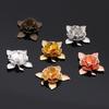 10pcs 20mm Gold Plated Flower Beads Caps Filigree Charms Copper Materials for Earrings Brooch Jewelry Making Wholesale DIY