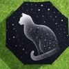 Starry Night Cat: A Unique Day Companion - Auto-Opening/Closing Umbrella, Outdoor Travel Accessory, Lightweight and Durable