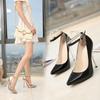 Sexy Lady High Heels Shoes Ankle Strap Pumps Women's Shoes 13cm Metal Heel Thin High-heeled Shoes Pointed Single Shoes