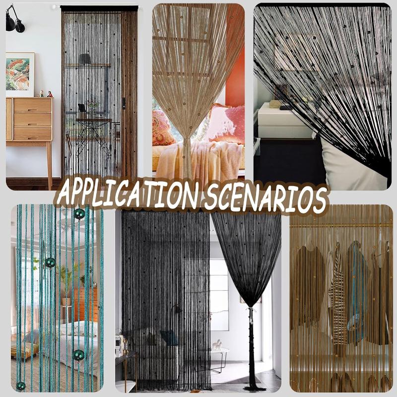 2pcs String Curtains Glitter Fringe Curtains for Window 39 X 79 Inch Door Divider Strip Tassel for Wedding Living Room Bathroom Coffee Shop
